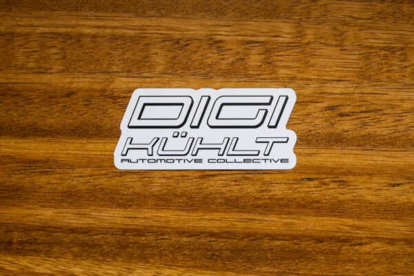 version 1 dk logo white sticker with black letters